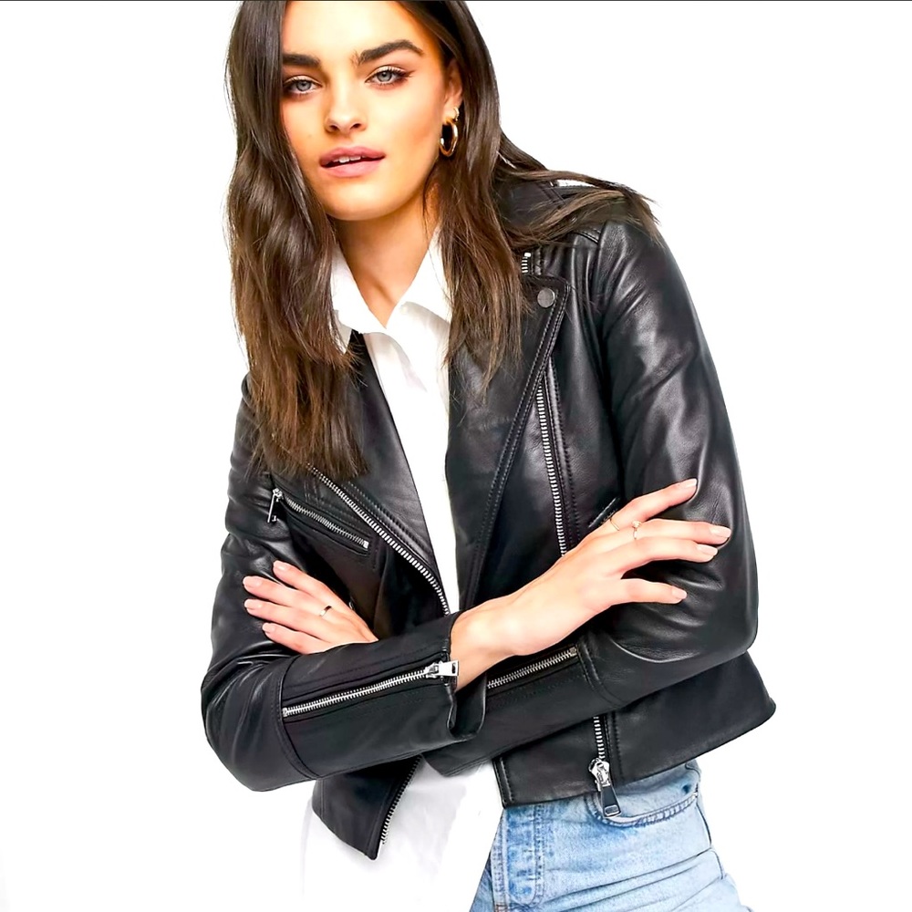 Lab London Genuine Lamb Leather biker jacket - Picture 2 of 8